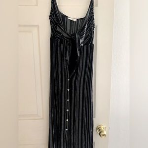 Striped black tie front summer dress